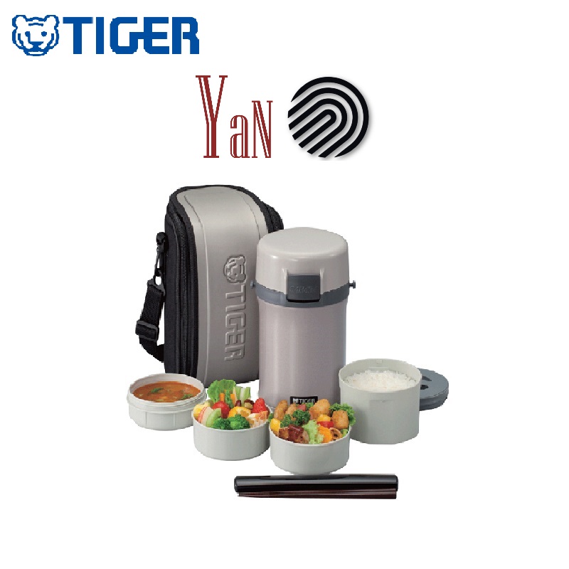 Hộp cơm giữ nhiệt 4 ngăn dùng được trong lò vi sóng chất liệu nhựa Tiger LWU-F200 màu đồng nhạt - Hàng chính hãng