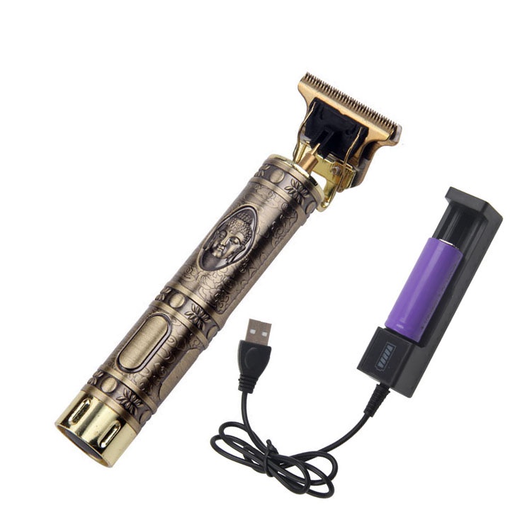 Tông đơ cắt tóc, chấn viền vintage-t9 nhỏ gọn, sạc điện, pin bền đa năng