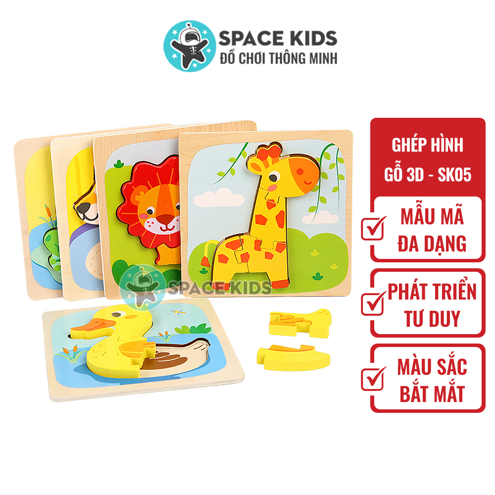 Đồ chơi trẻ em Tranh ghép hình gỗ cho bé Space Kids SK05 nhiều chủ đề cho bé phát triển tư duy trí tuệ