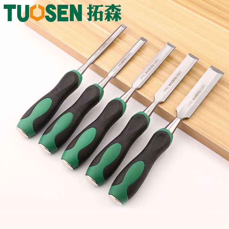 Hot-selling household goods Bộ 5 chiếc Đục gỗ bằng tay Dụng cụ đục gỗ cho thợ mộc bằng thép carbon - Chính hãng Tuosen