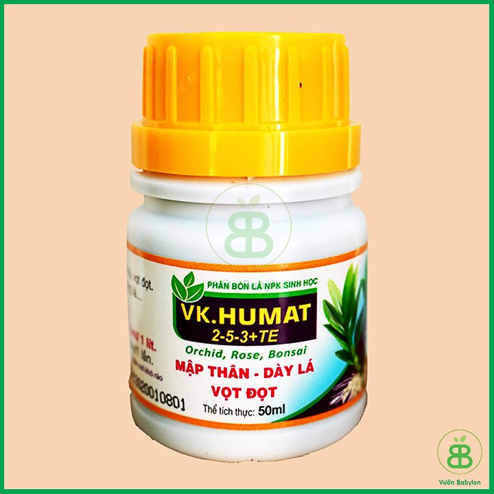 Phân bón lá sinh học mập thân, dày lá, vọt đọt vk.humat 50ml