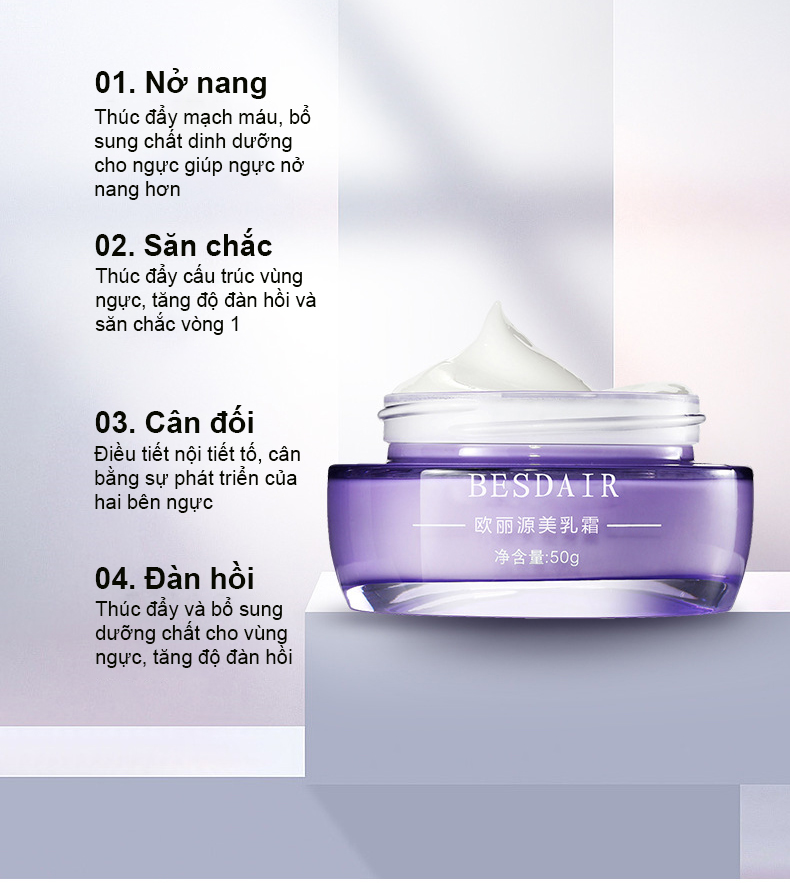 BESDAIR Kem Nở Ngực Nâng Ngực Tự Nhiên Tăng Ngực An Toàn Hiệu Quả Săn Chắc Làm Tăng Vòng 1 Enhancement Breat Cream 2