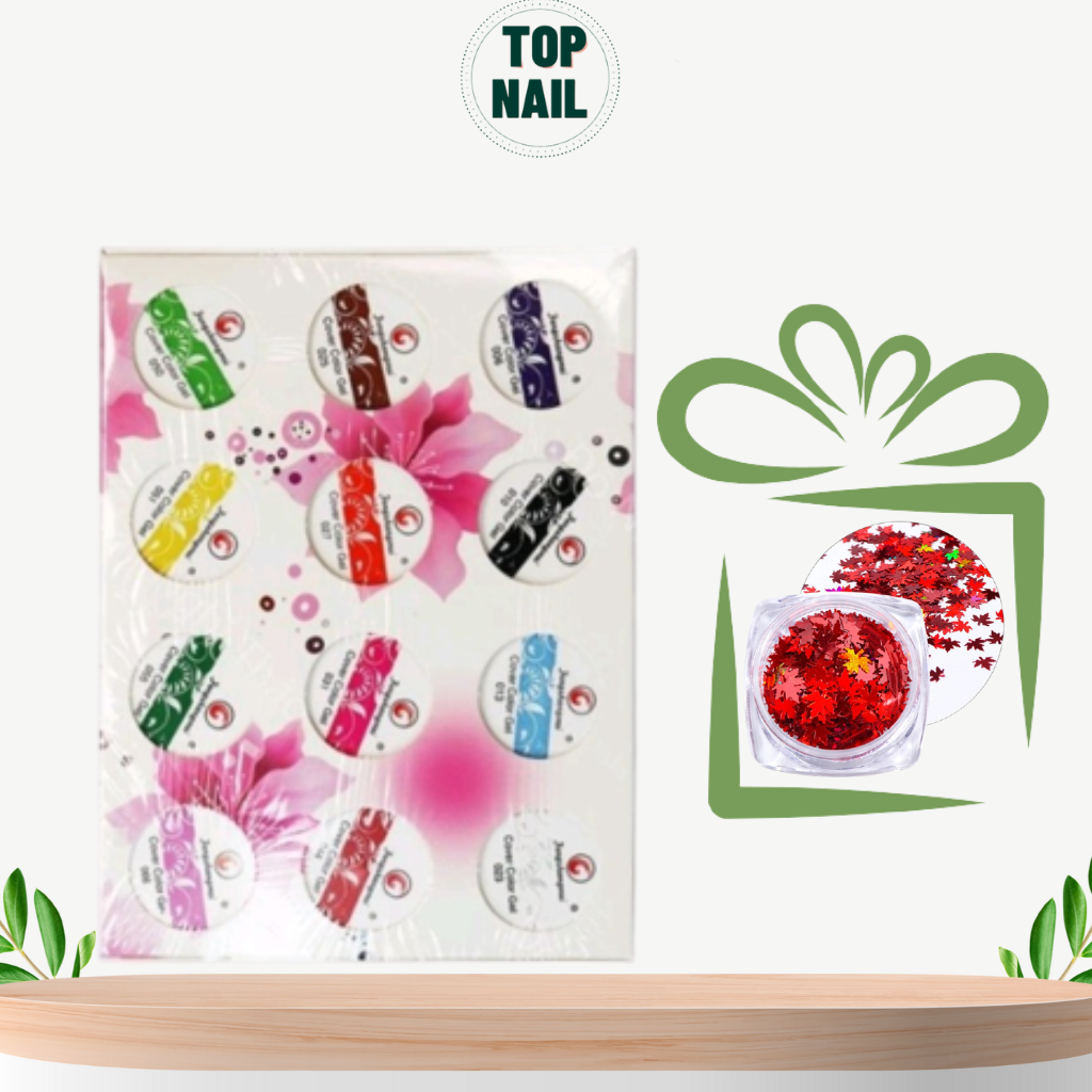 Sét sơn gel vẽ móng tay chân nail Fengshangmei chính hãng , Gel sơn vẽ nổi chất đậm đặc màu nước trang trí 12 màu
