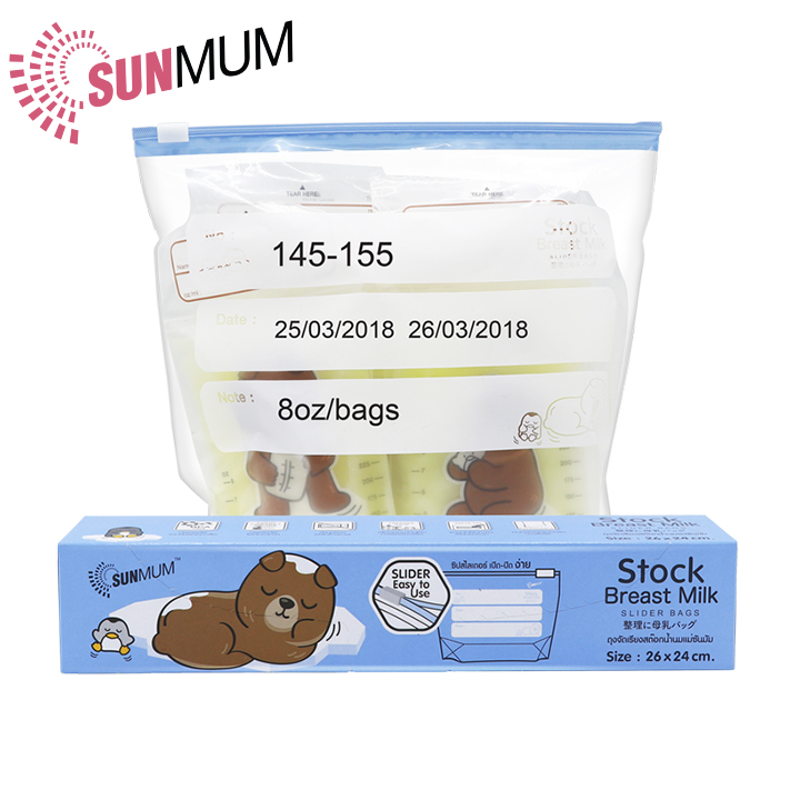Combo 05 và 10 Túi Zip Sunmum bảo quản sữa chính hãng Thái Lan