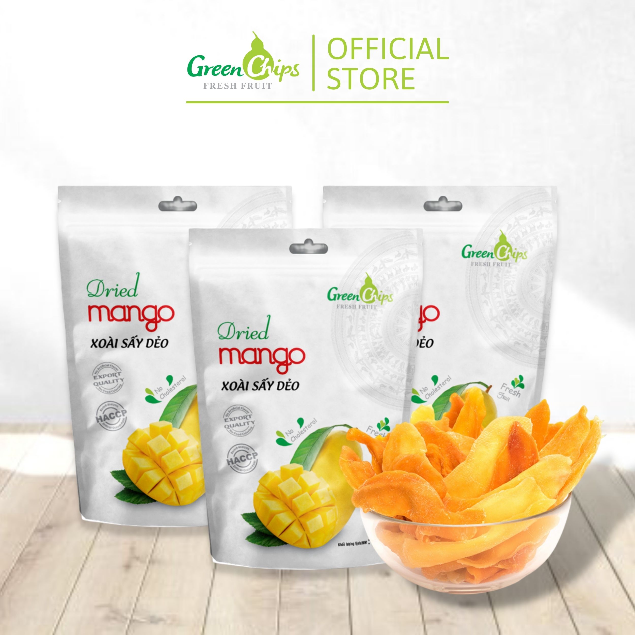 Combo 3 gói Xoài sấy dẻo 100 gram  - Green Chips