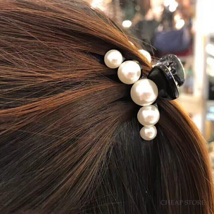 Cặp Tóc Càng Cua Đính Ngọc Trai Nhân Tạo, Cặp Tóc Càng Cua Dọc Ngọc Trai, kẹp tóc nữ, phụ kiện tóc, phụ kiện tóc, cheapstore10k, cheapstore