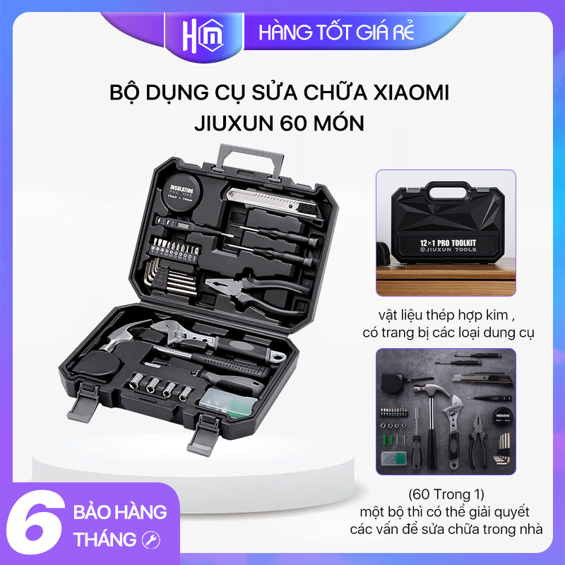 Jiuxun Bộ dụng cụ công cụ cầm tay 166 trong 1- Bộ dụng cụ sửa chữa gia đình
