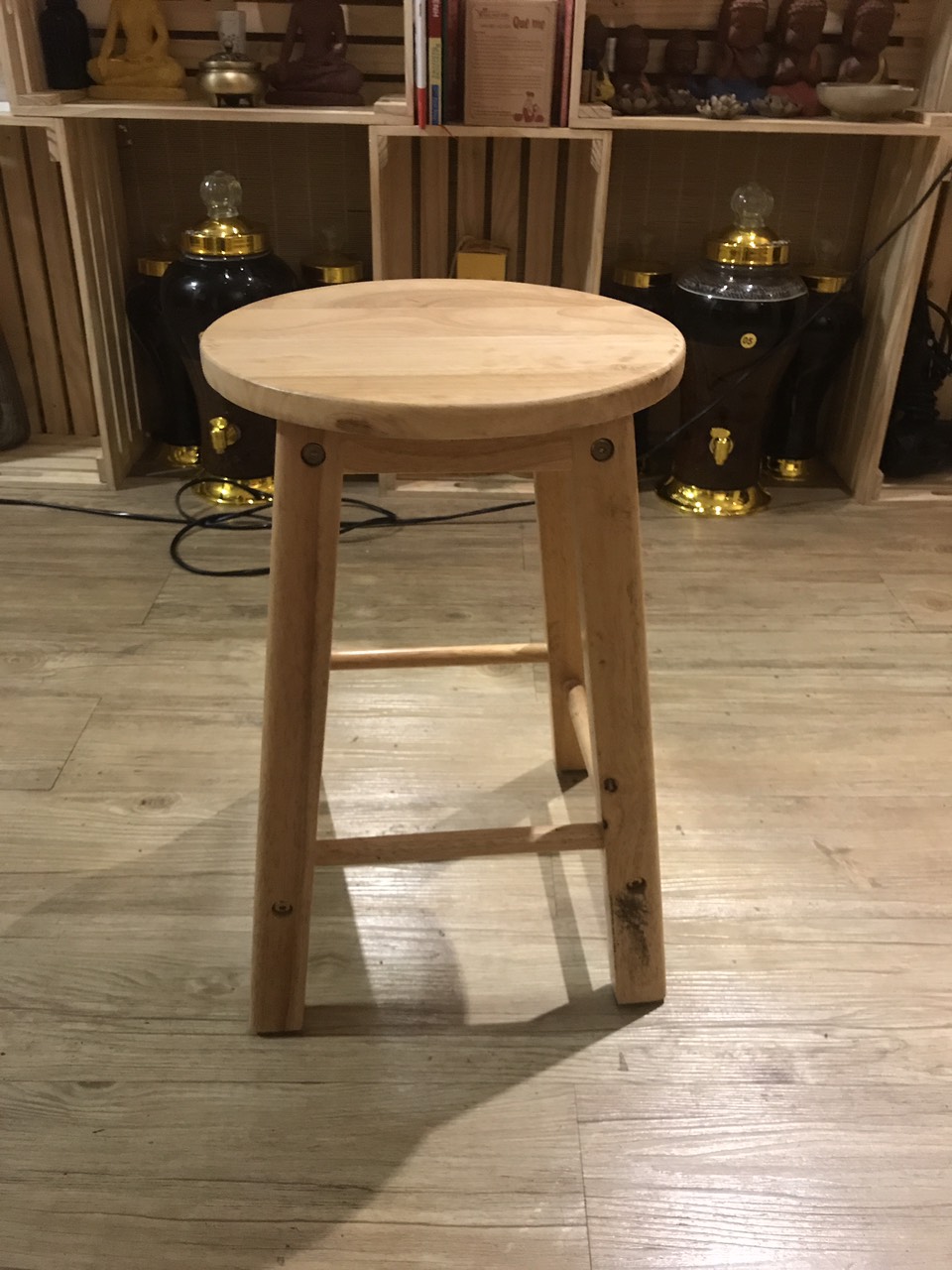 [HCM]Ghế đôn gỗ cao su cao 60cm