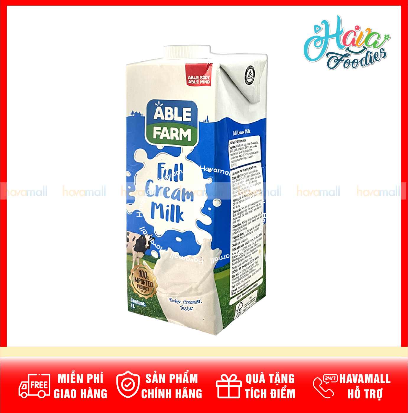 Sữa Nguyên Chất Tiệt Trùng Able Farm – Able Farm Cream Milk
