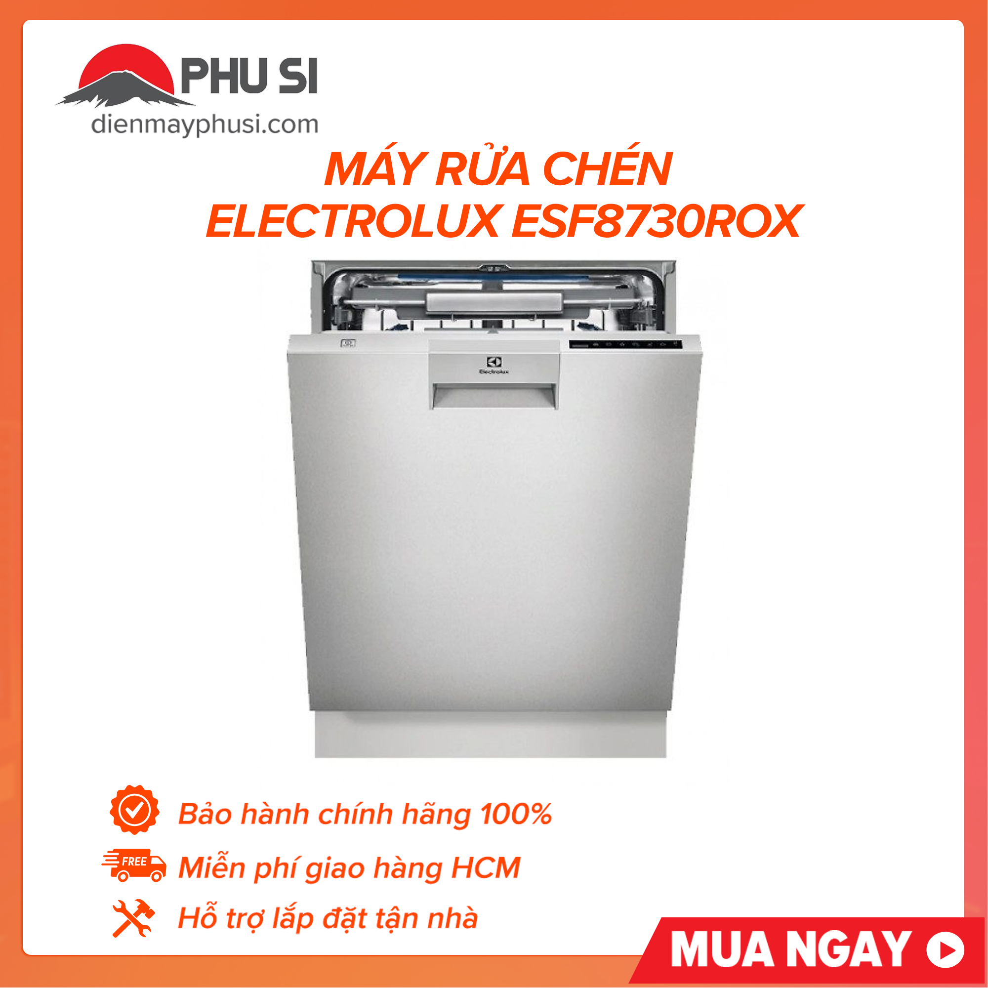Trả góp 0% - máy rửa chén electrolux esf8730rox