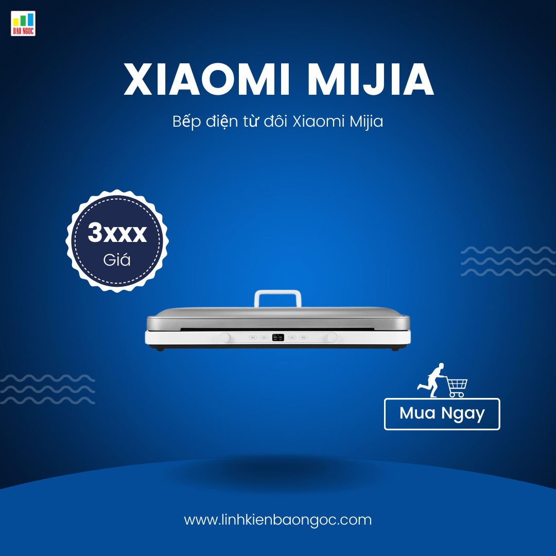 Bếp từ đôi đặt nổi kèm khay nướng lớn mijia - mdcld01acm