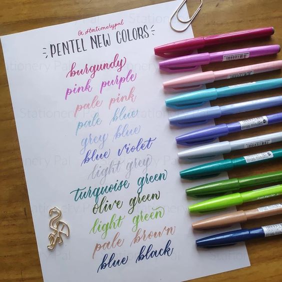 Bút viết thư pháp Calligraphy Pentel Brush Sign Pen - 12 màu pastel