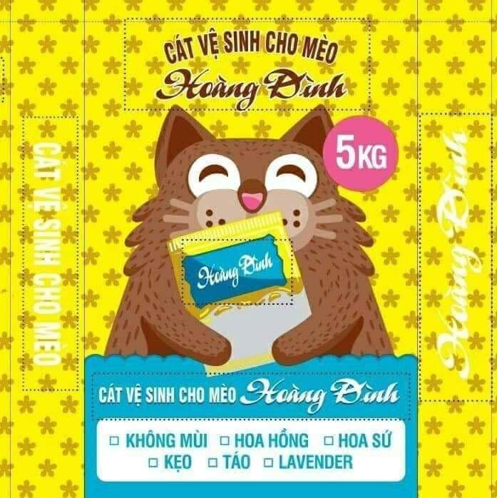 Cát vệ sinh cho mèo giá rẻ Hoàng Đình có hương 5kg