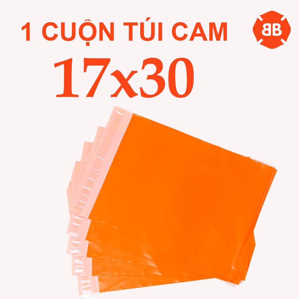 [1 CUỘN CAM 17*30] Túi Đóng Hàng Niêm Phong - Túi Đóng Gói Hàng Hóa Chỉ Mất 10s Cho 1 Đơn Hàng