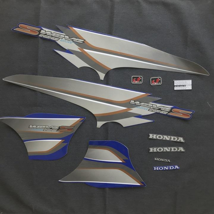 [BAO ĐỔI TRẢ] BỘ TEM 3 LỚP MẪU ZIN CHO XE WAVE S 100CC MẪU MỚI ( MÀU XÁM XANH )