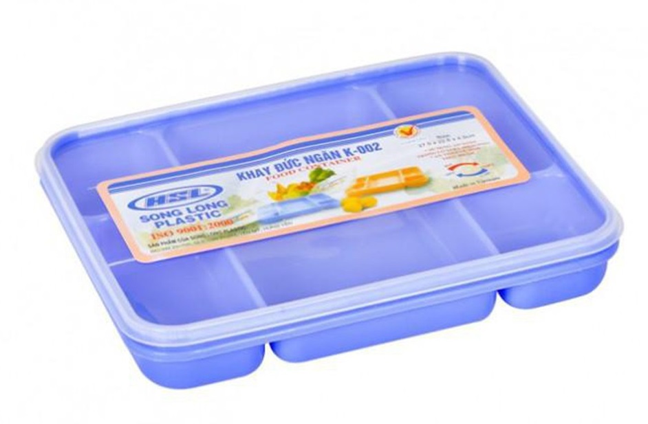 Khay đựng cơm Đức K-002 có nắp đậy hàng nhựa Song Long. Đức Nhung Store