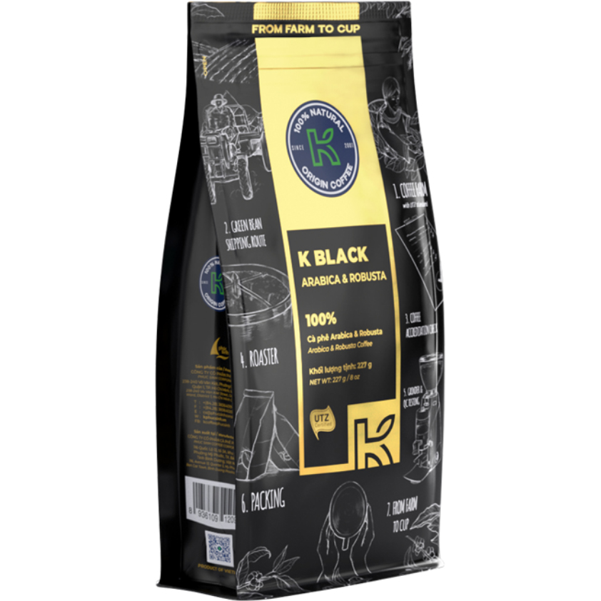 K coffee black 227g - cà phê nguyên chất chuẩn châu âu