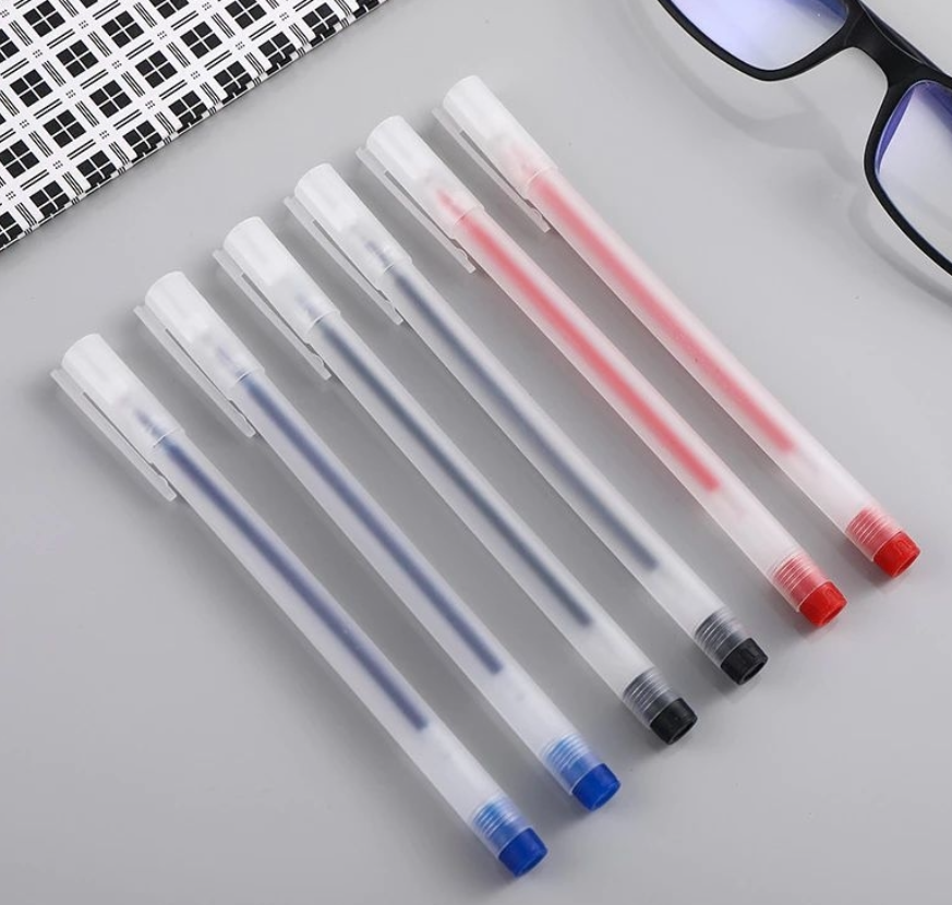 Combo 50 Bút Gel Mực Nước 0.5mm Vỏ Trong Suốt