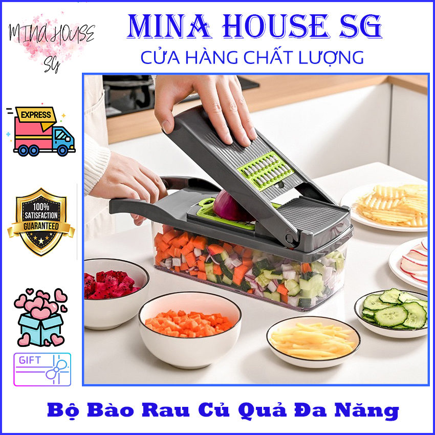 Bộ Nạo Rau Củ Quả Đa Chức Năng - Bộ Nạo Nhỏ Gọn, Dạng Hộp, Cắt Lát, Mài Rau Củ MINA HOUSE
