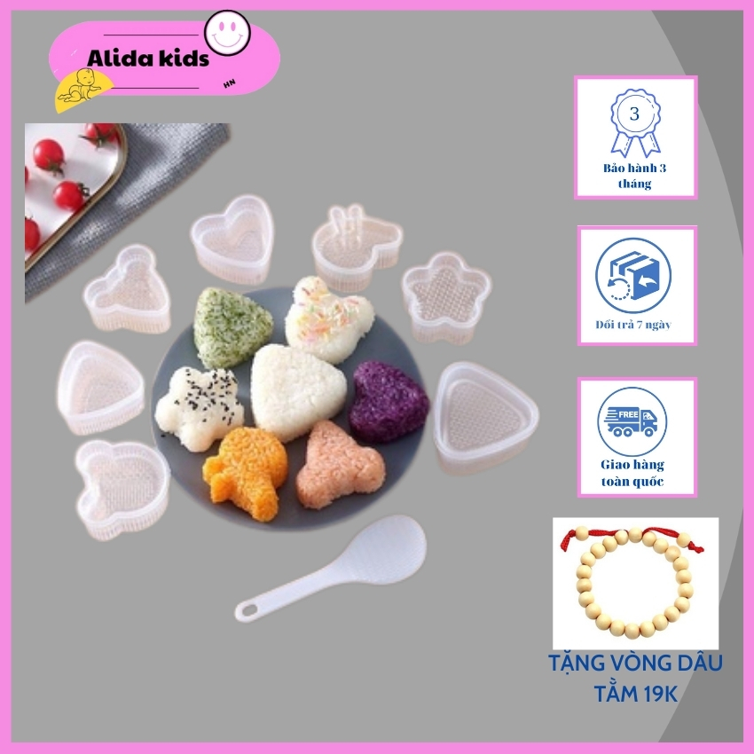 Bộ khuân làm cơm sushi nhiều hình cho bé ăn dặm