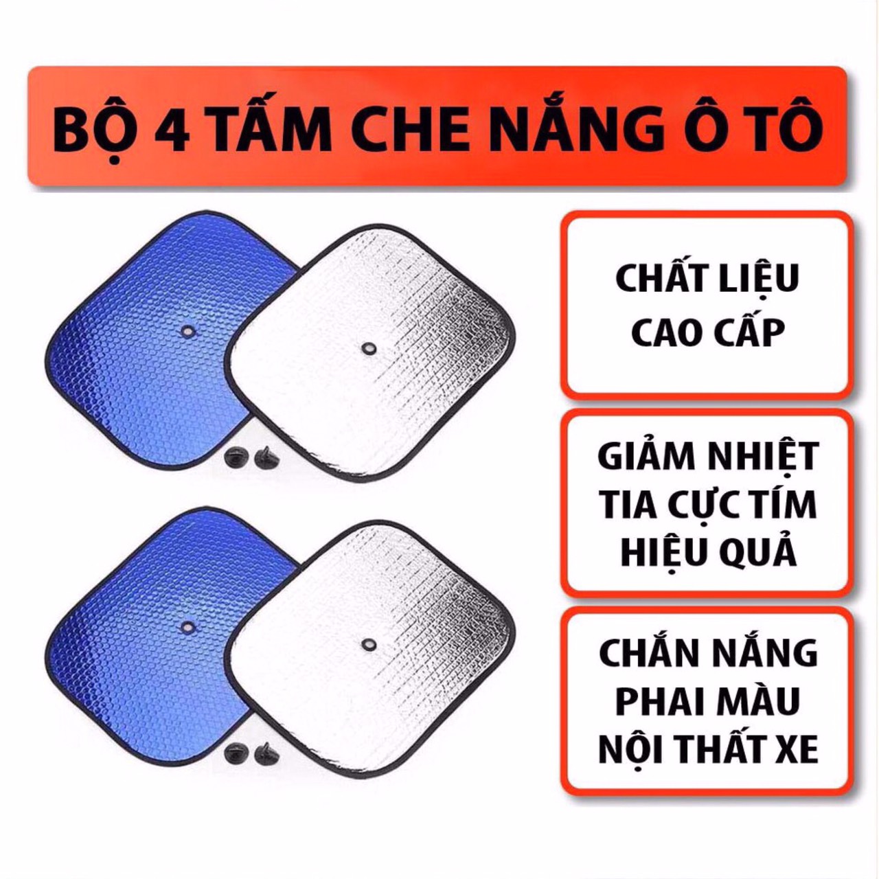 Tấm che nắng bên trong kính oto bộ 4 tấm