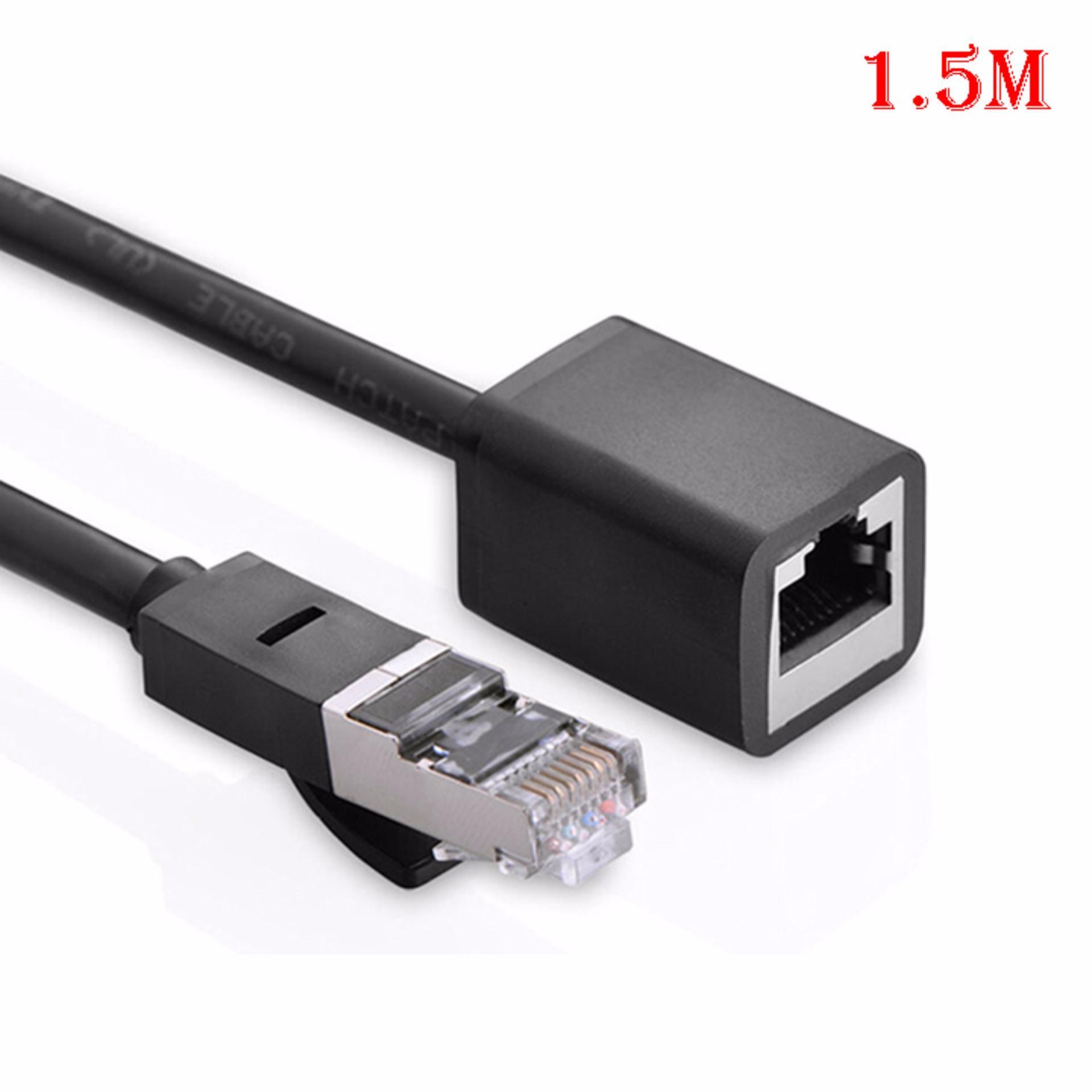 Dây cáp mạng rj45 nối dài cat6 âm - dương ugreen nw112 11280 - dài 1,5m màu đen