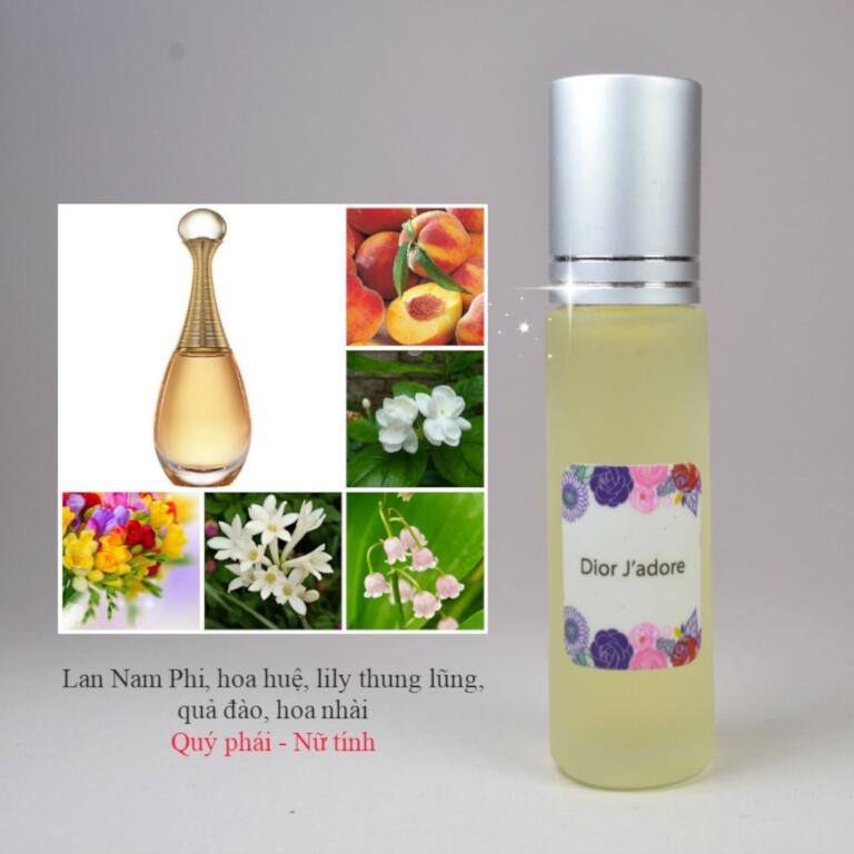 Tinh dầu nước hoa pháp d. j’adore 10ml. quý phái, nữ tính.