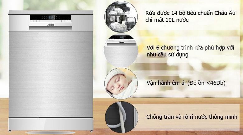 Máy rửa chén bát Texgio TG-W60F955 giá rẻ FREE SHIP TOÀN QUỐC rửa được xoong Máy rửa chén bát Texgio TG-W60F955 giá rẻ FREE SHIP TOÀN QUỐC rửa được xoong