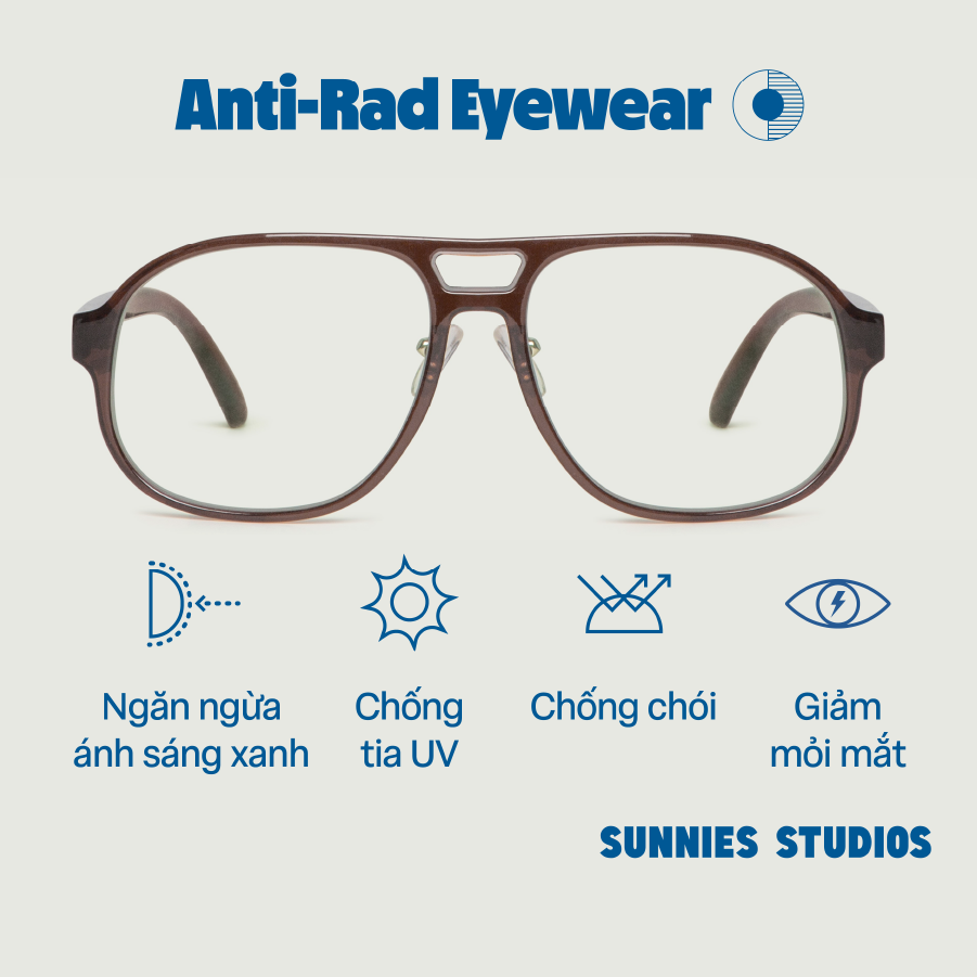 Kính Sunnies Studios Chống Ánh Sáng Xanh Baz Coal
