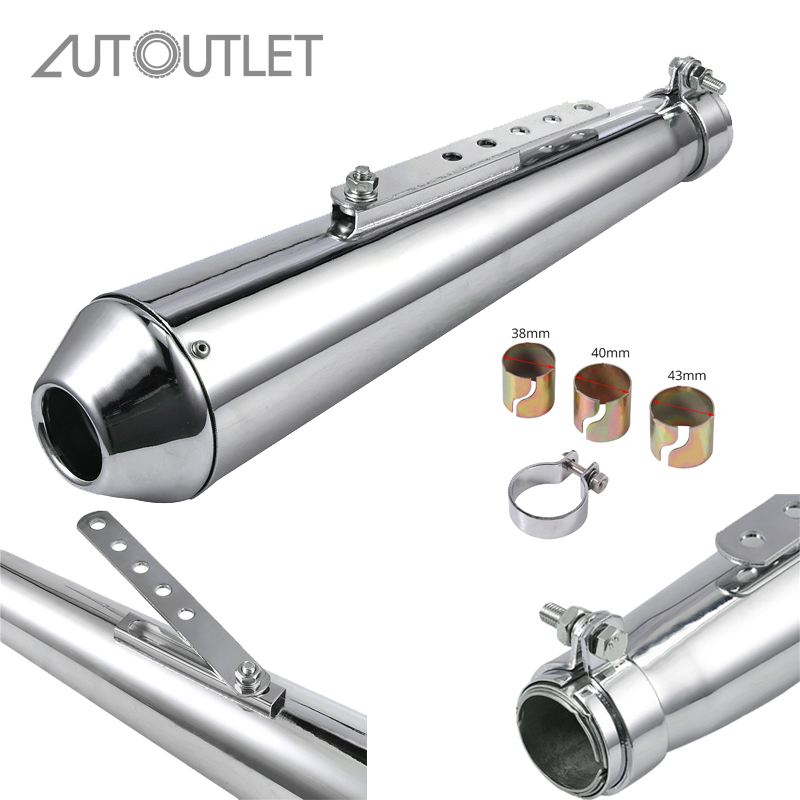 AUTOUTLET Loa ngắn đa năng Ống xả có thể tháo rời Bộ giảm thanh Cafe Racer Custom Build Motorcycle