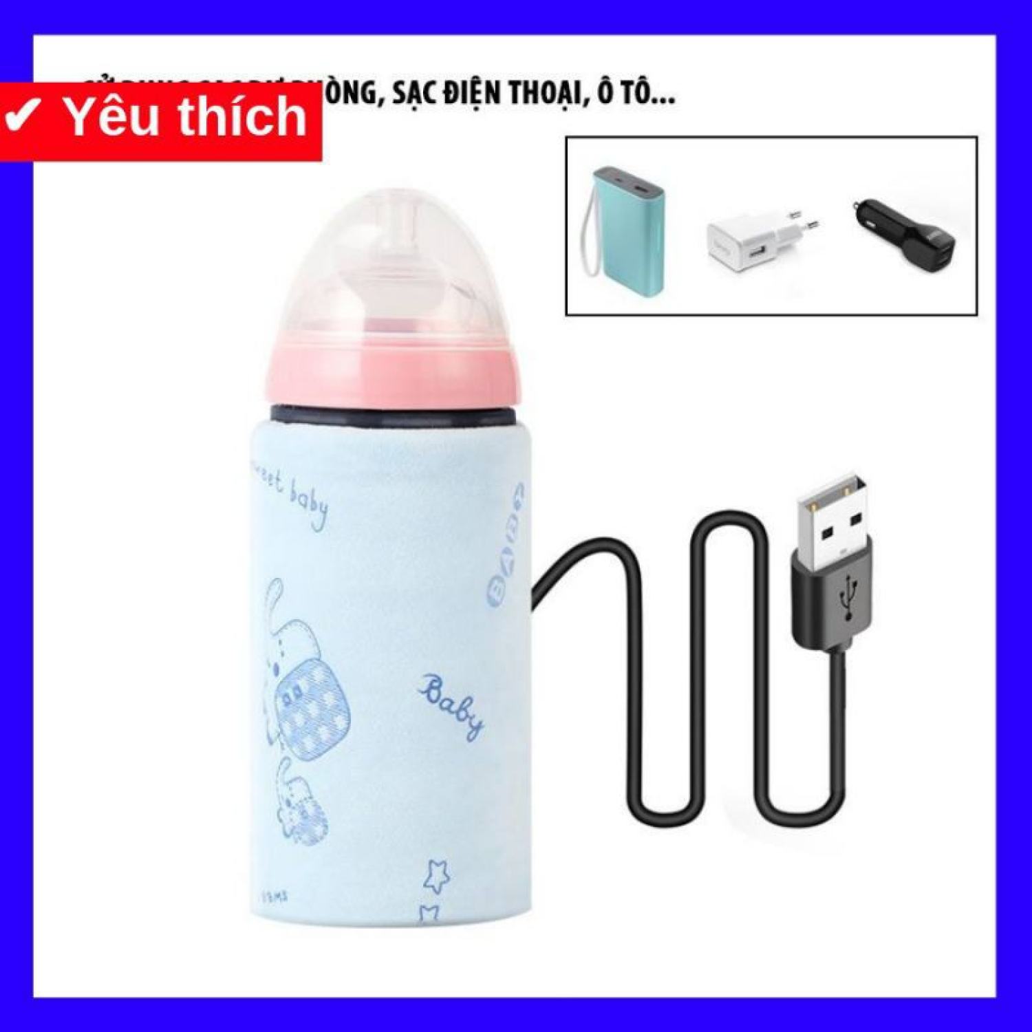 Túi ủ ấm, túi giữ nhiệt bình sữa cổng sạc usb tiện lợi