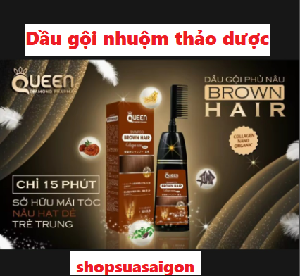 Dầu gội nhuộm tóc phủ bạc thảo dược Queen.