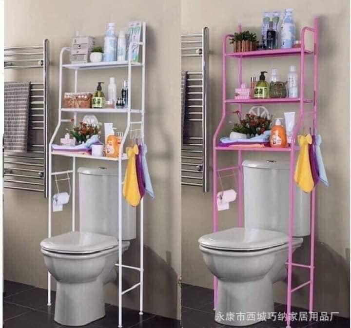 Kệ để sau tolet 3 tầng -Kệ sau toilet-Kệ để đồ trên tolet khung sắt-Kệ Để Đồ Phòng Vệ Sinh Thông Minh -Nội Thất Nhà Tắm-Kệ 3 tầng để đồ phía trên bồn cầu tiết kiệm không gian-Kệ để đồ trên tolet