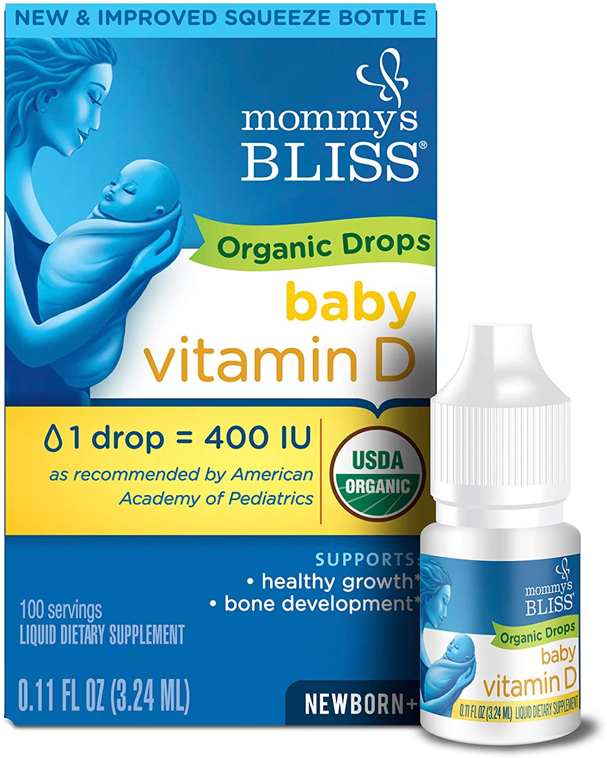 Vitamin D3 Mommy s Mommys Bliss Organic Drop Mỹ mẫu 3.24ml 100 giọt date