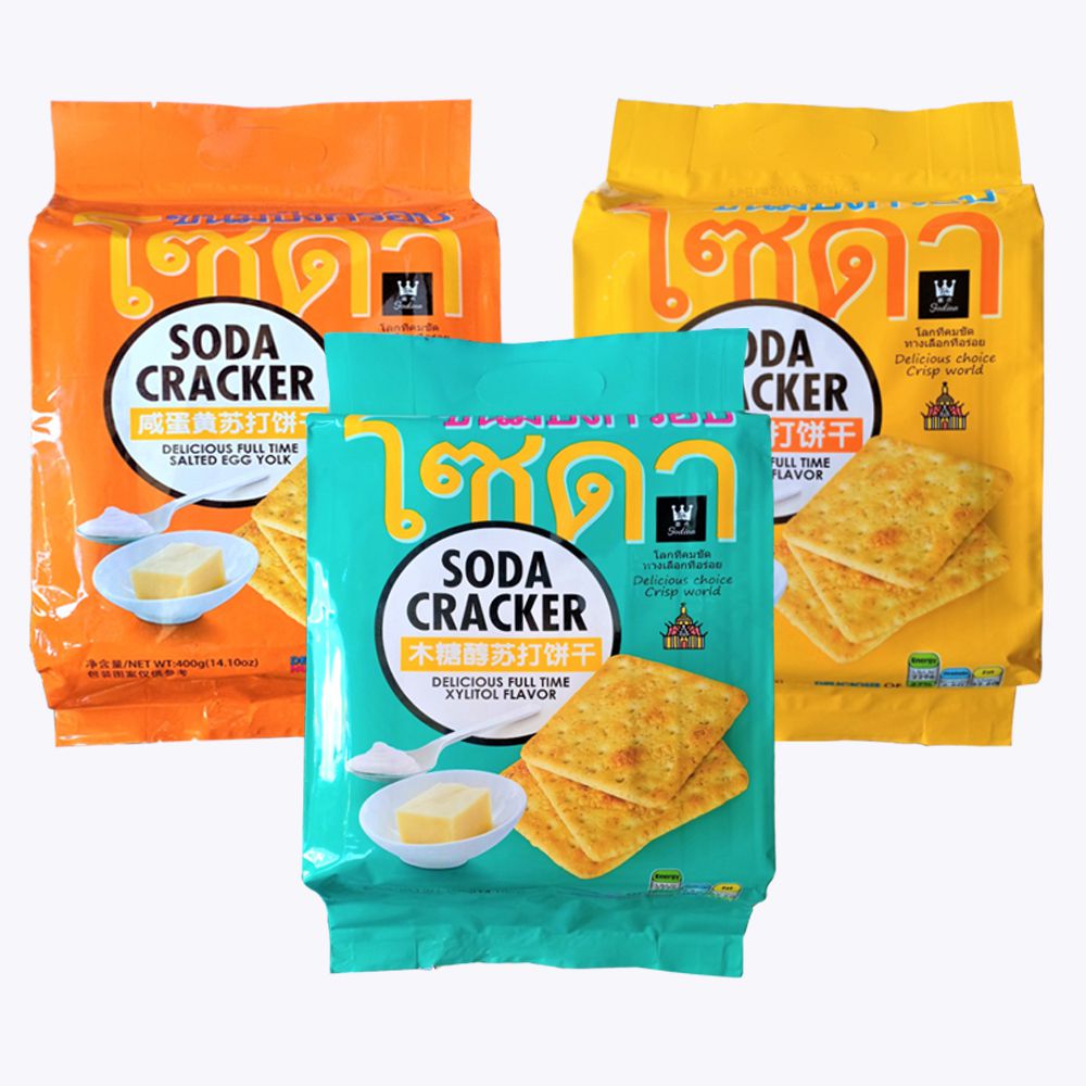 Bánh quy mặn soda cracker 3 vị 400g hàng nhập thái lan