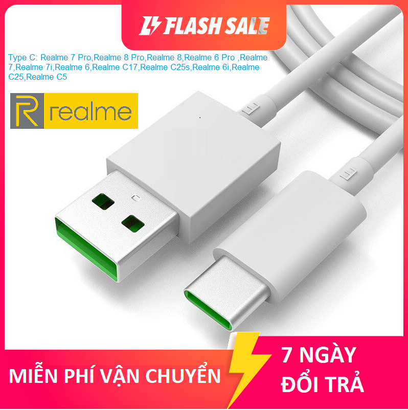 Sạc cáp nhanh Type C Realme 7 Pro,Realme 8 Pro,Realme 8,Realme 6 Pro ,Realme 7,Realme 7i,Realme 6,Realme C17,Realme C25s,Realme 6i,Realme C25,Realme C5