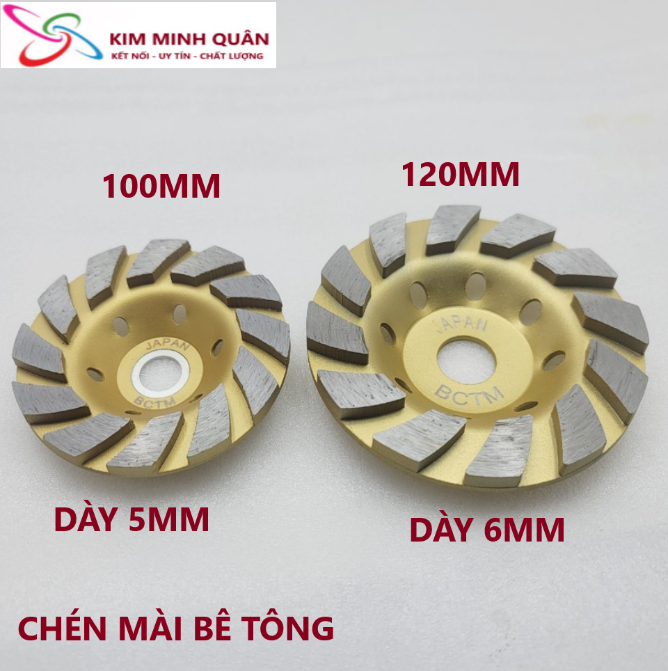 Chén mài hợp kim , bê tông , đá hoa cương 100mm &125mm