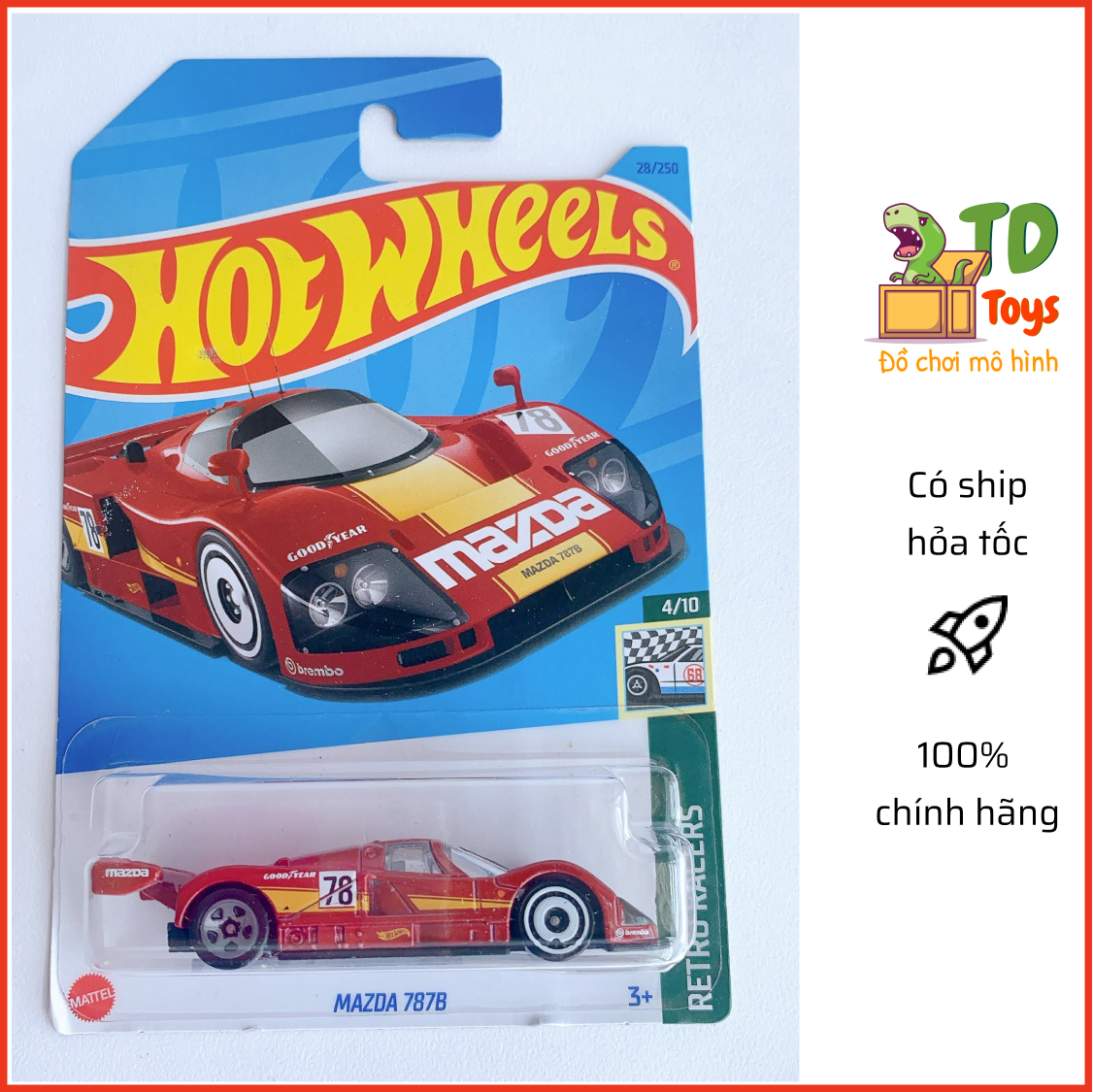 Xe mô hình hotwheels chính hãng, tỷ lệ 1:64 - mazda 7878