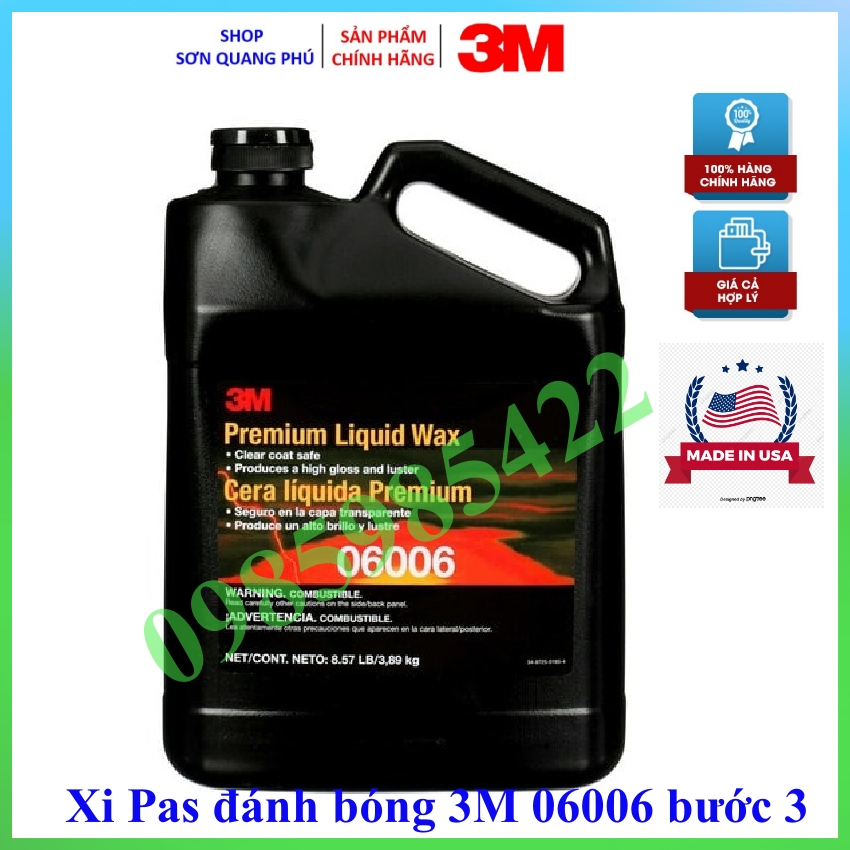 Xi 06006 pas lơ đánh bóng bước 3 3m 3.78l, xi lau chăm sóc xe hơi sonquangphu8856