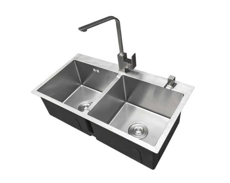 Chậu đúc, chậu rửa bát 2 hố inox 201 - kmisu thiết bị vệ sinh
