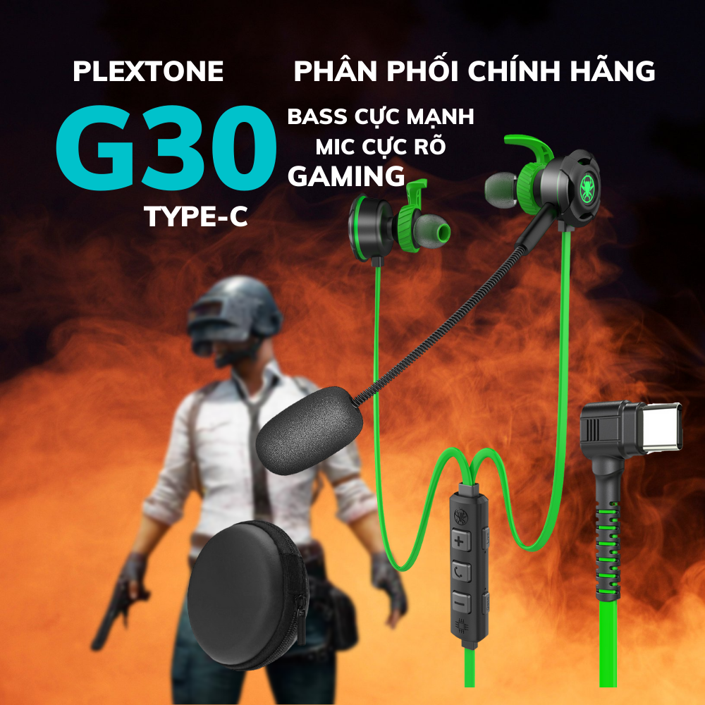 Tai nghe plextone G30 GL,typeC hỗ trợ game và livestream cực nét,tích hợp DAC ( Tặng hộp đựng )