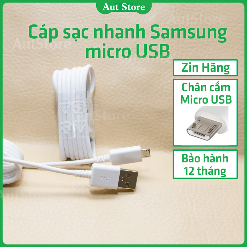 Cáp sạc micro usb chính hãng zin theo máy Samsung sạc điện thoại nhanh chuẩn 15w oppo xiaomi