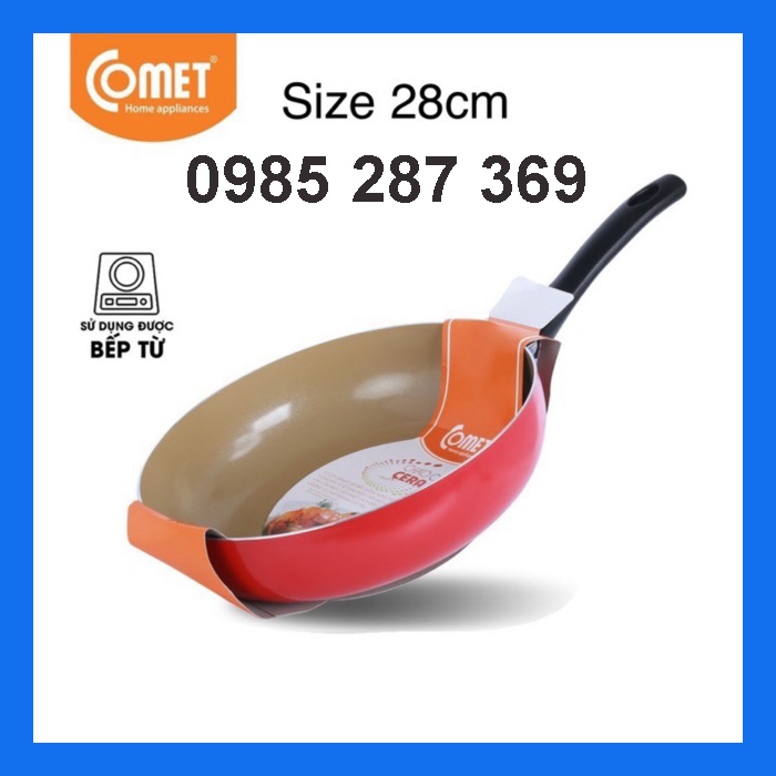 Chảo chống dính cao cấp lòng sâu đáy từ comet - ch25-28 size 28cm