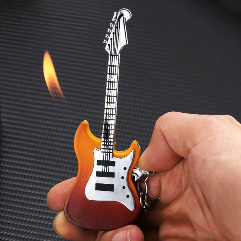   SHOP BÁN SỈ  Bật Lửa Hình Cây Đàn Guitar Điện Kim Loại - Xài Gas 