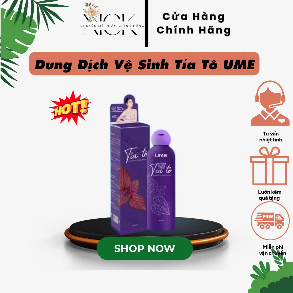 Dung dịch vệ sinh tía tô ume ngọc trinh 150ml, dung dịch vệ sinh phụ nữ