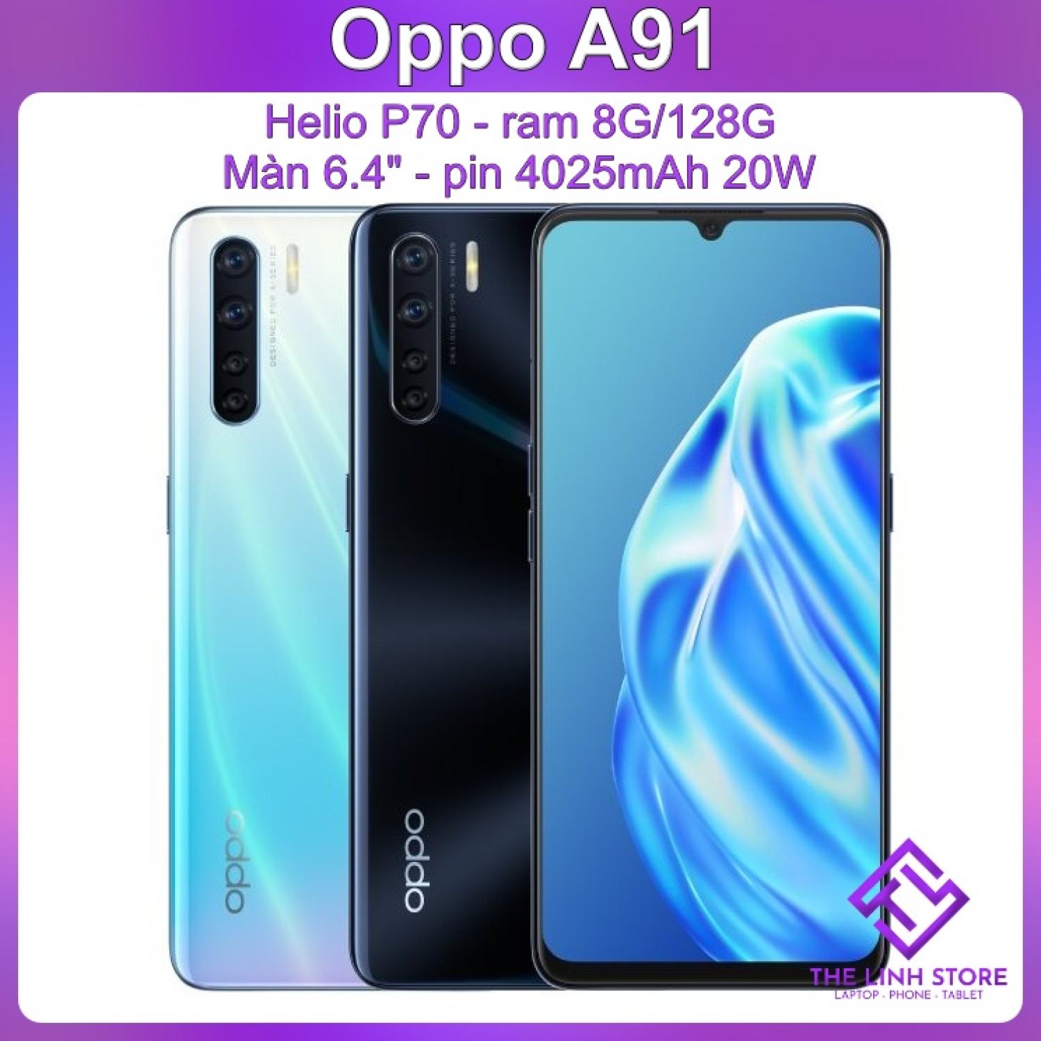 Điện thoại oppo a91 ram 8g 128g - helio p70 màn 6.4 inch