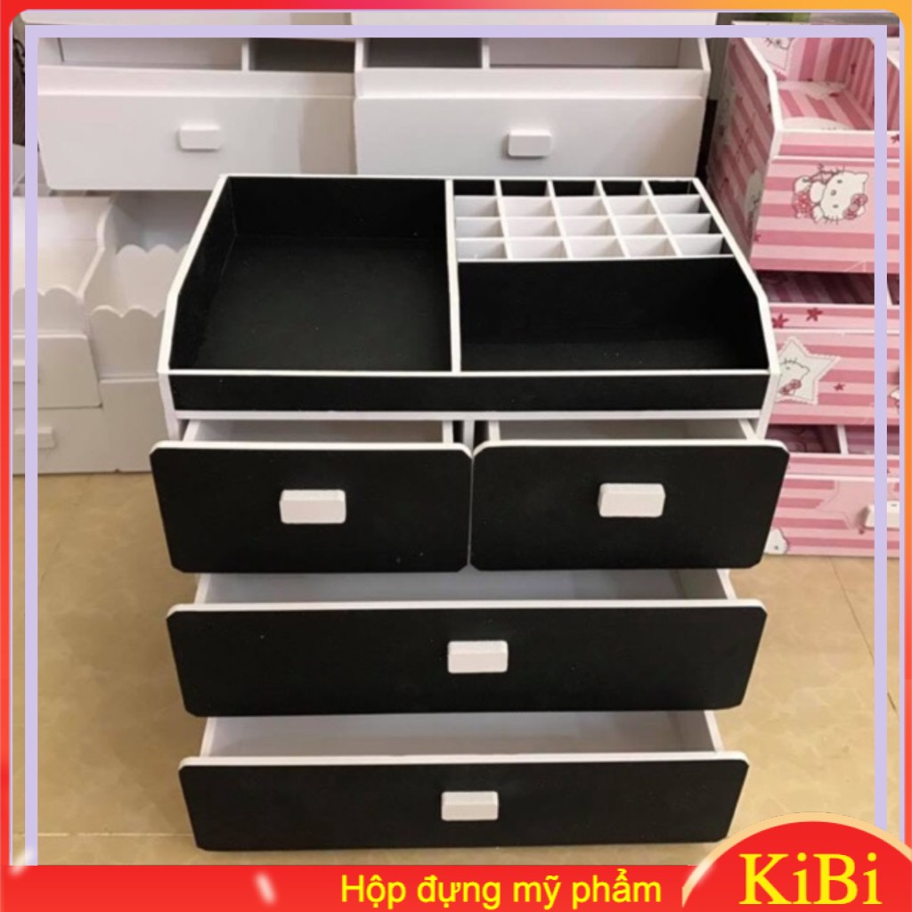 TỦ ĐEN 4 TẦNG TIỆN LỢI ĐỰNG SON PHẤN MỸ PHẨM