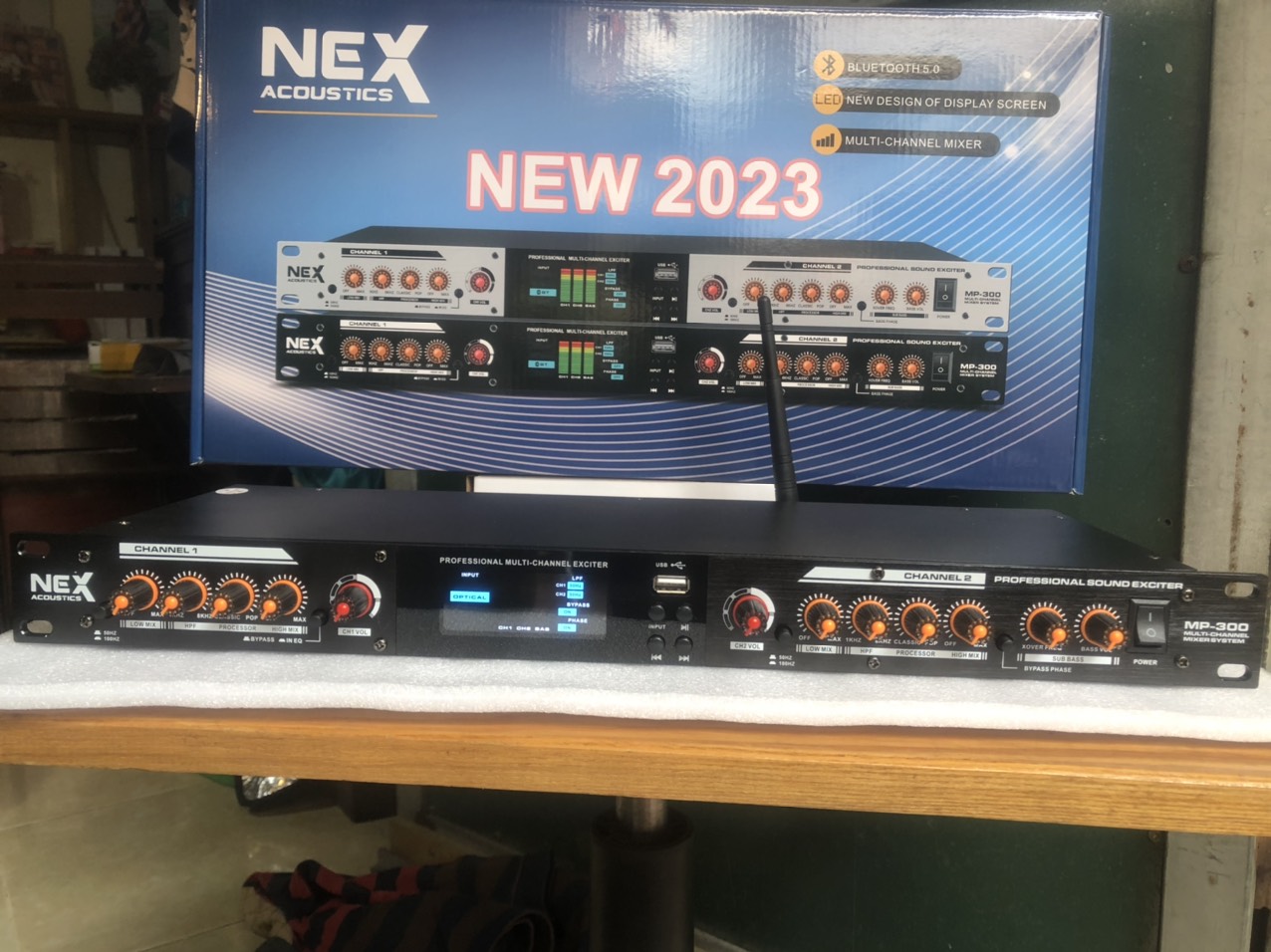 Máy Nâng tiếng Nex MP300 có cổng quang + Bluetooth 5.0 + AV (Phiên bản mới nhất 2023) tặng 2 dây canon