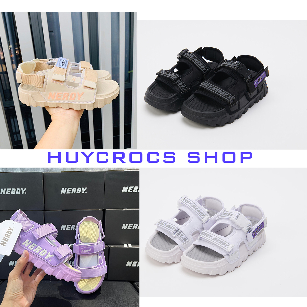 Nerdy - Sandals unisex Double Strap Breadsole, đế cao 4cm, thiết kế cá tính, năng động, lên đồ cực chất.