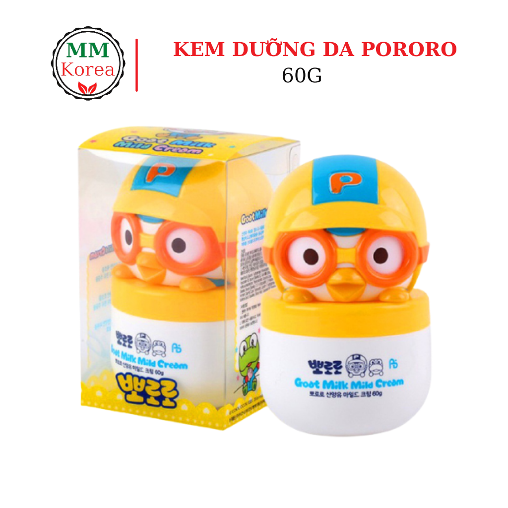 Kem bôi nẻ ngừa muỗi đốt cho bé - Kem dưỡng da dưỡng ẩm sữa dê cho trẻ em Pororo Goat Milk Cream Hàn Quốc 60g